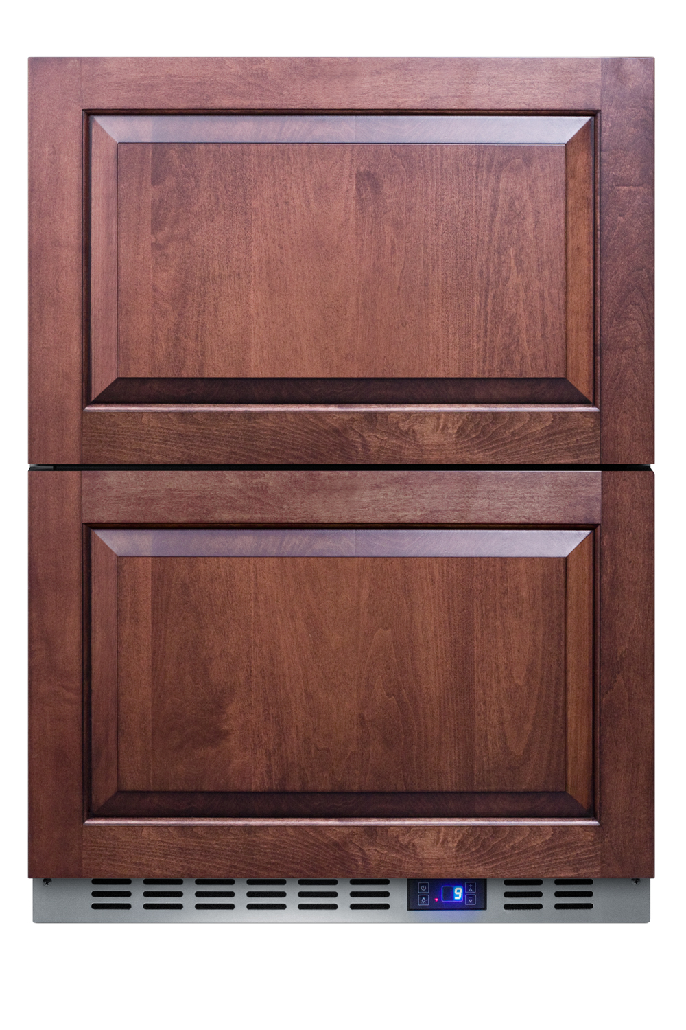 Built-in undercounter two-drawer all-refrigerator in complete stainless steel with panel-ready drawer fronts